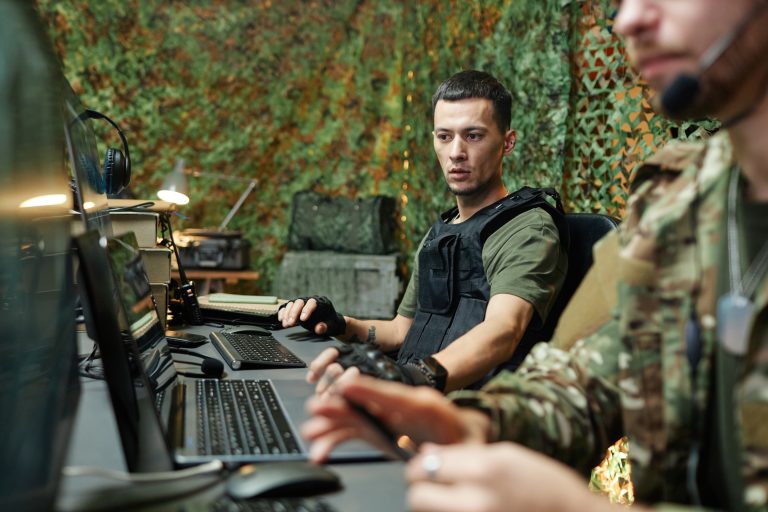Young serious male military officer in body armor 2025 03 08 00 47 04 utc