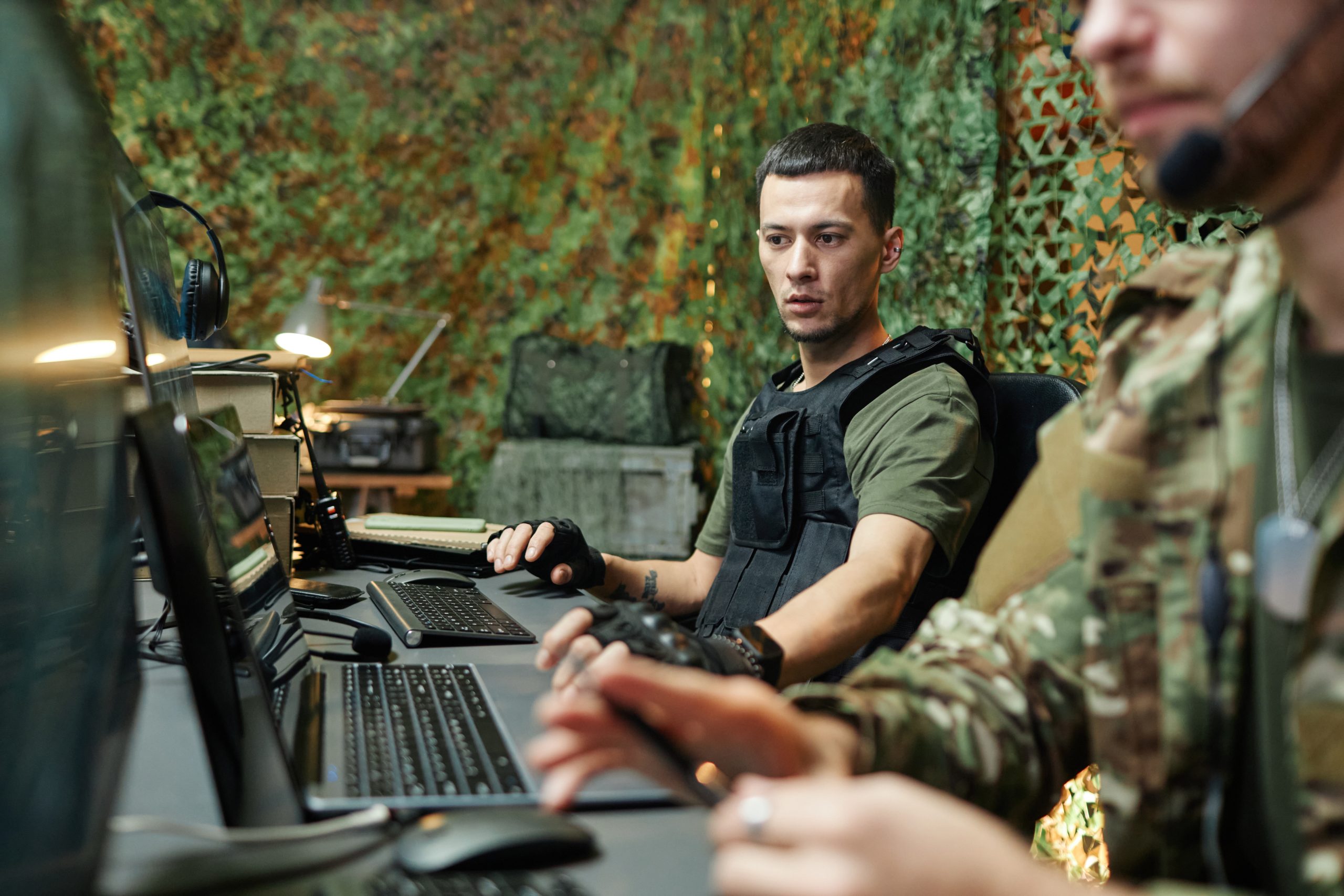 Young serious male military officer in body armor 2025 03 08 00 47 04 utc